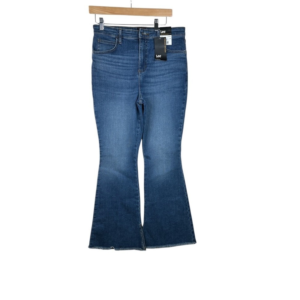 NWT‎ Lee Flare High Rise Galactic Shine Blue Jeans size 12 S